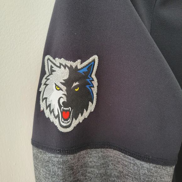 Adidas Minnesota Timberwolves Long Sleeve Tee Technical Black NBA Kids Medium - Picture 4 of 11